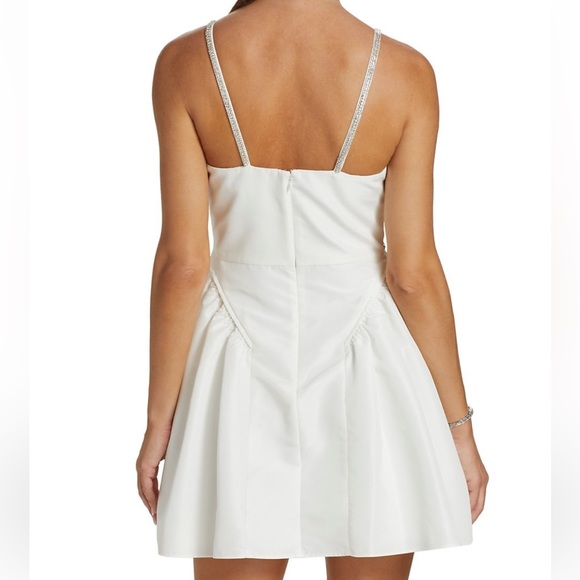 Self Portrait embellished taffeta flared mini dress - Picture 3 of 5